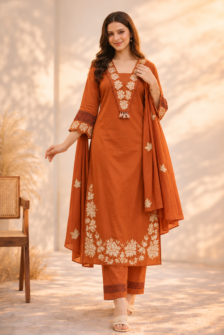 Embroidered Cotton Suits