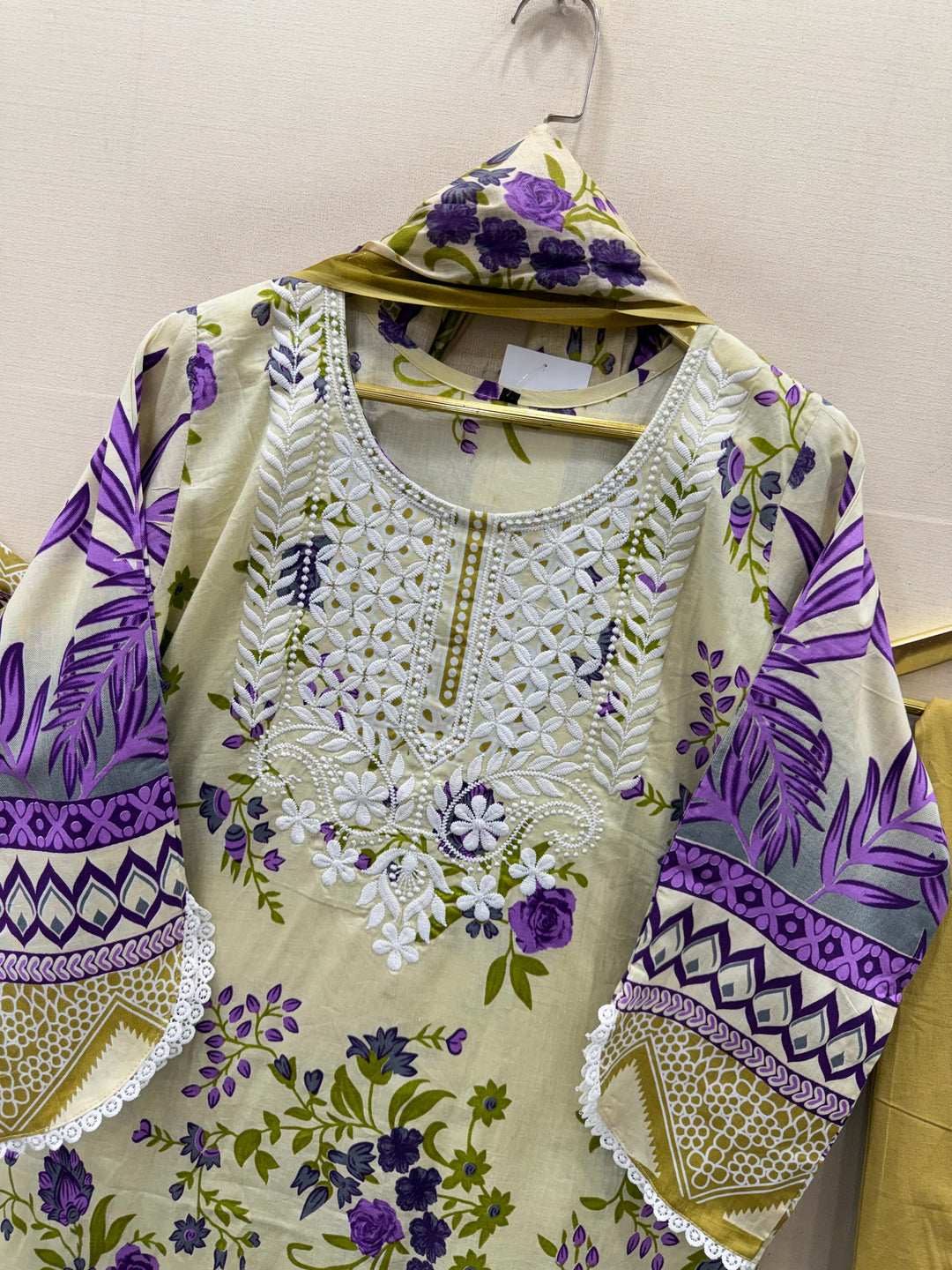 Cotton lakhnawi ready to wear suits