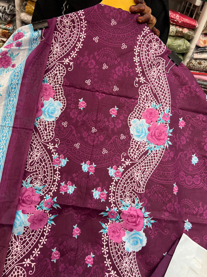 Cotton printed unstitch suits 2588