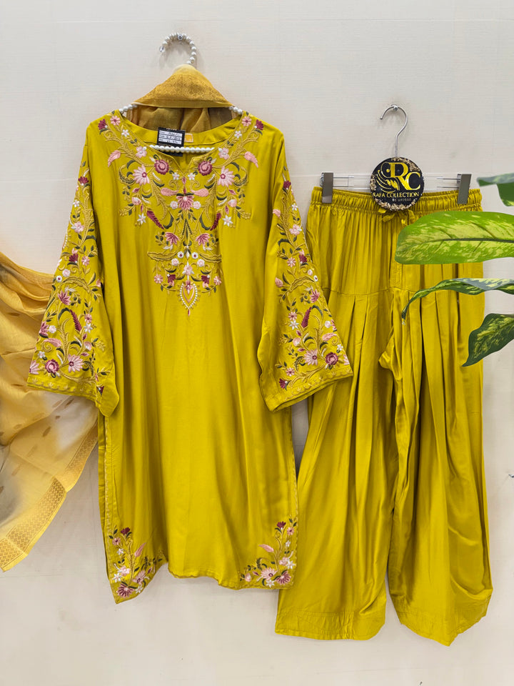 Embroidered Farshi salwar suits