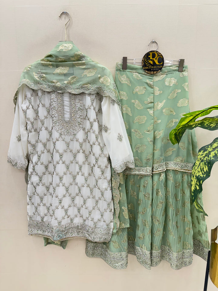 Pakistani tri color Garara suit