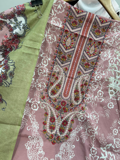 Semi Cotton embroided suit 1541