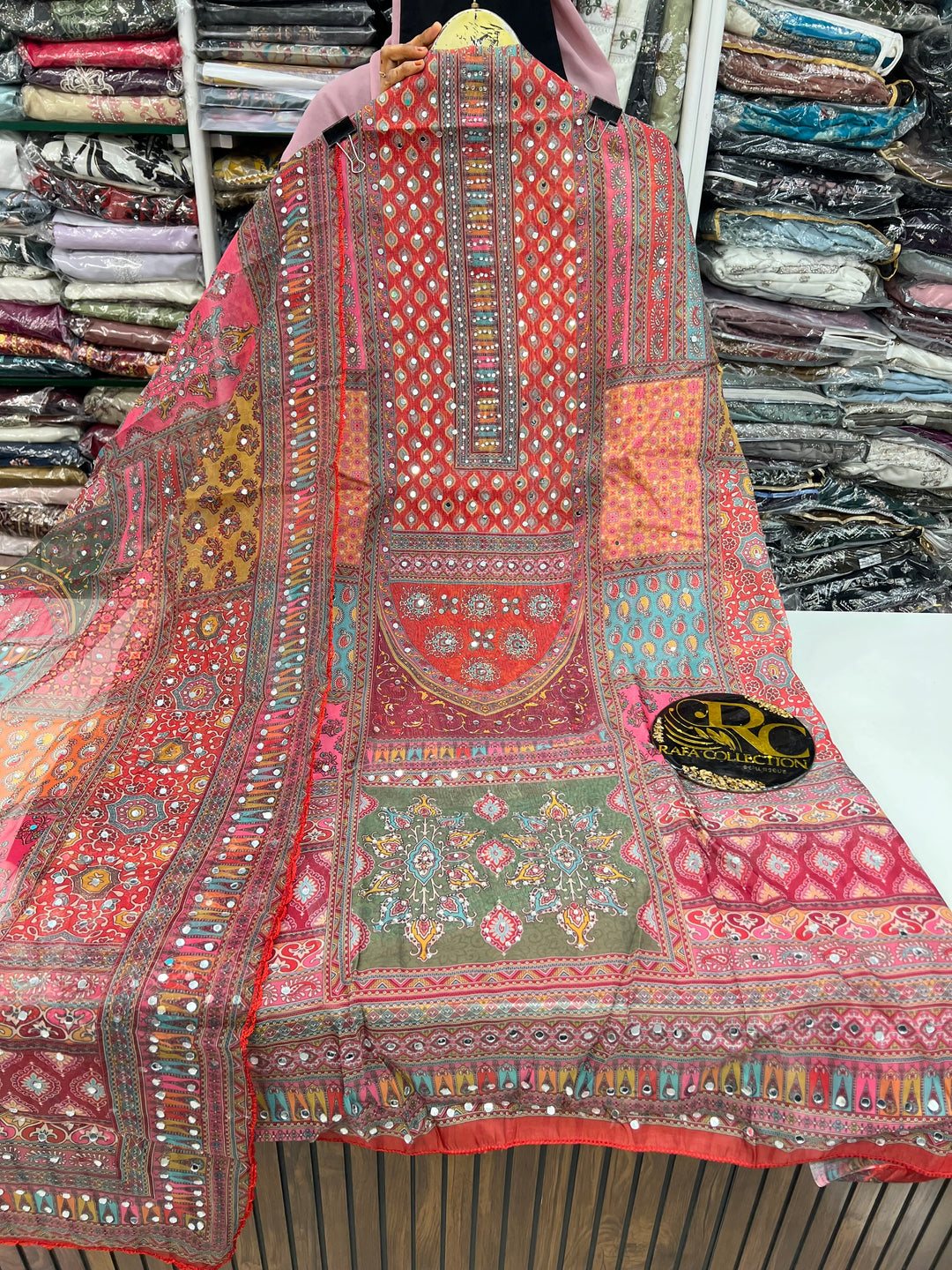 Organza Mirror Work Suit