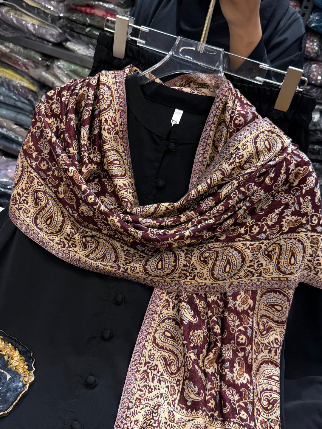 Pashmina shawl sets black