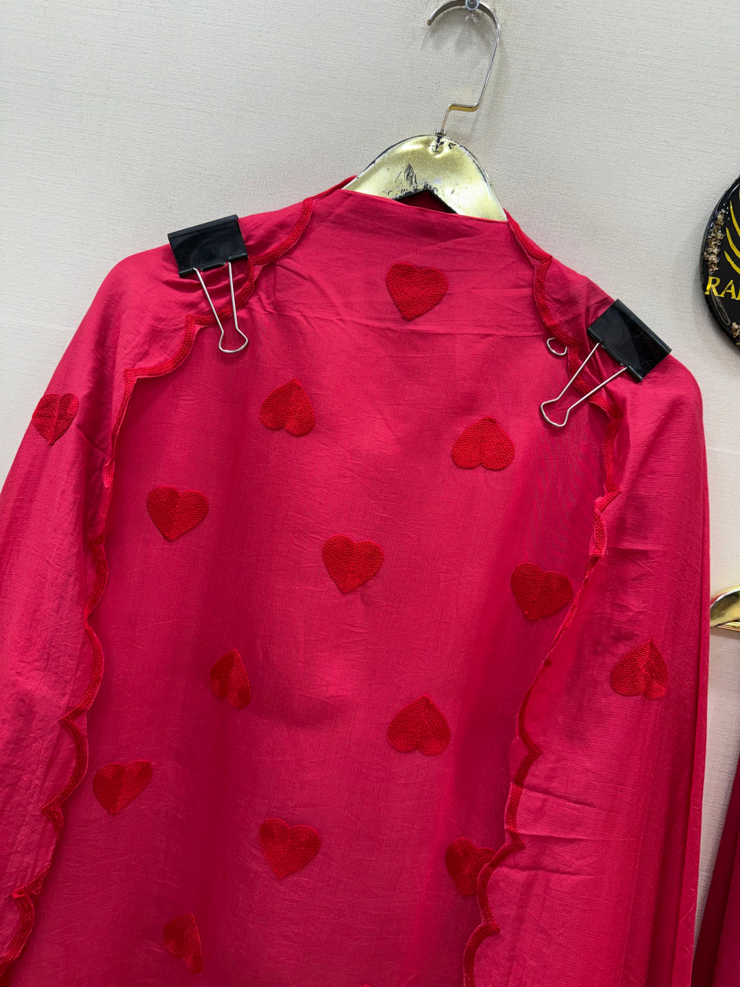 Viral heart embroidered unstitched Suits