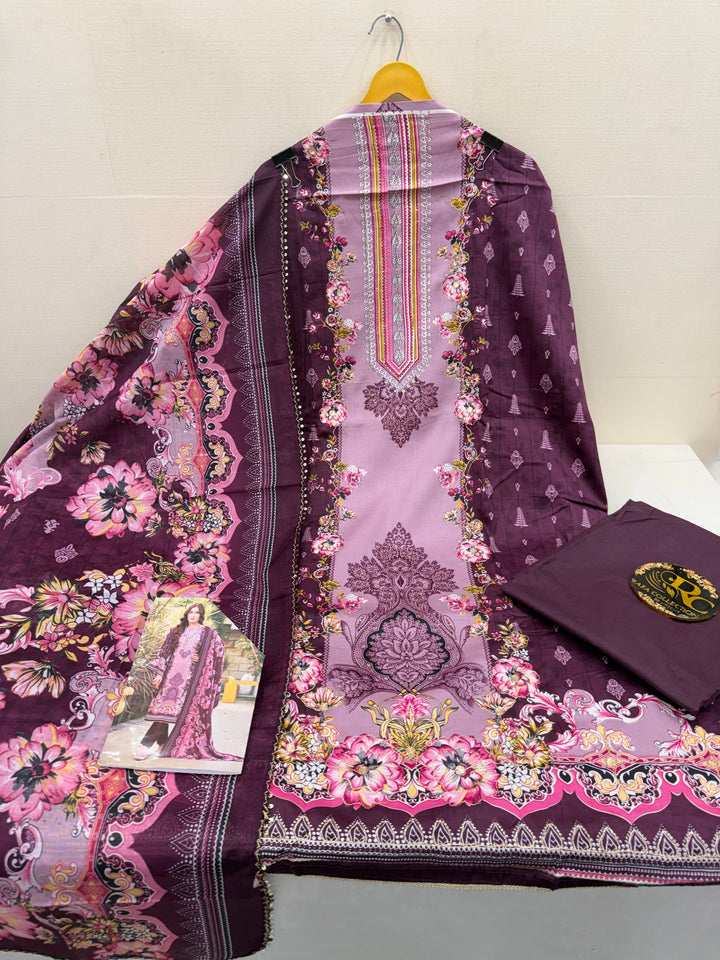 Printed unstitched suits 087