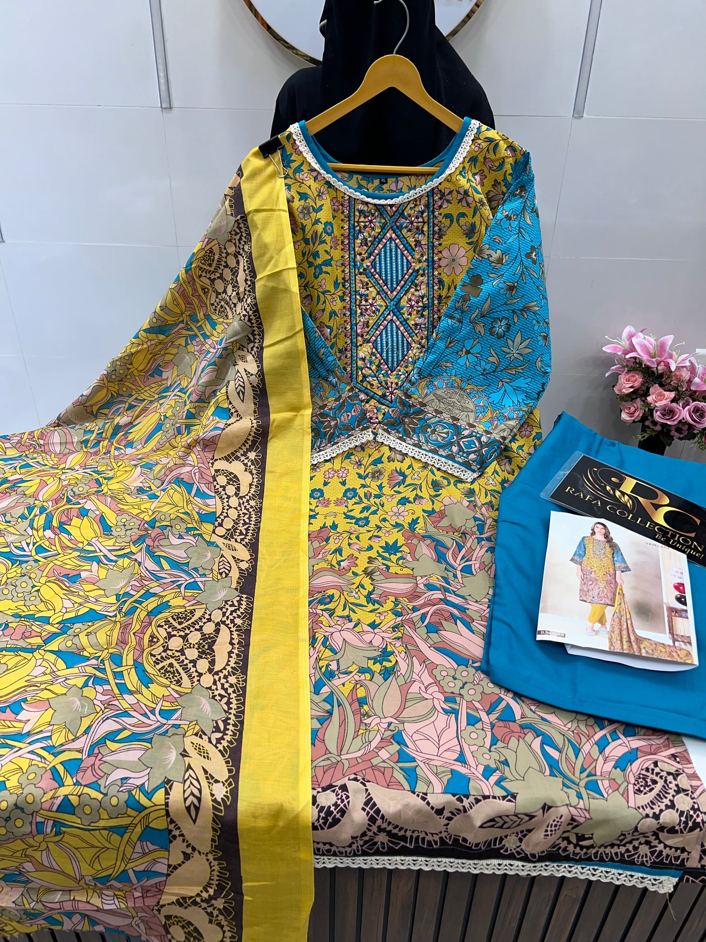 Semi Cotton embroided suits 2115