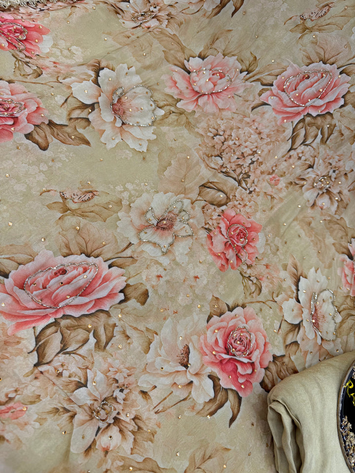 Organza unstitched suits  5622