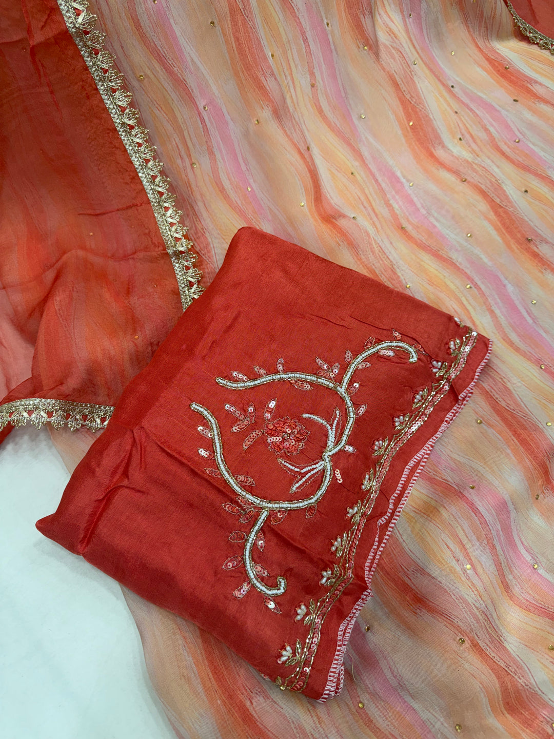 Organza unstitched suits