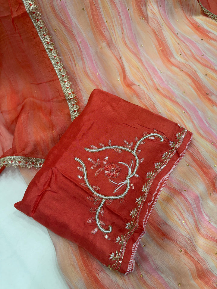 Organza unstitched suits