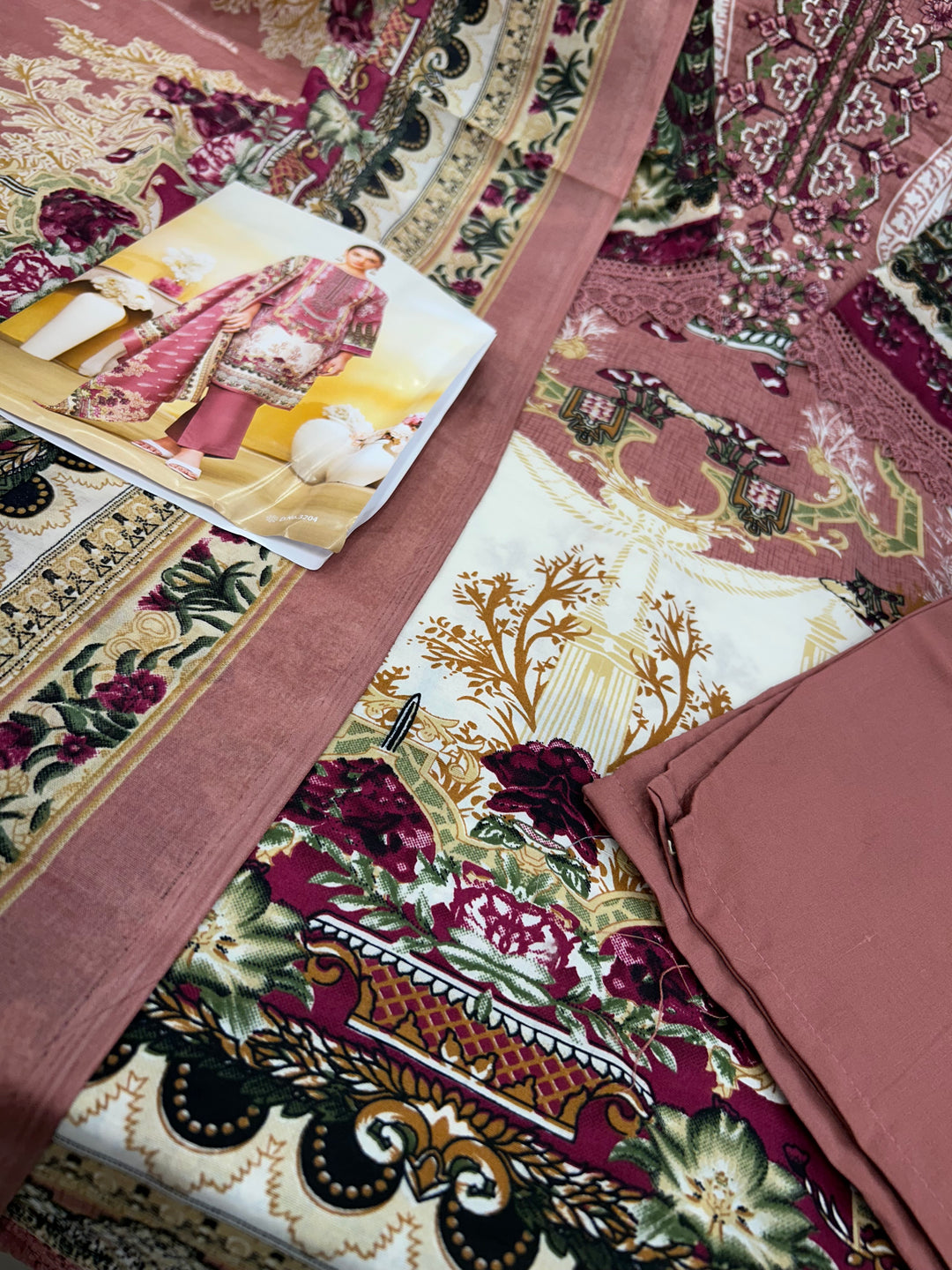 Semi cotton embroidered suits 2835