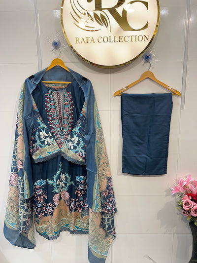 Semi cotton kurti pant suits 2150