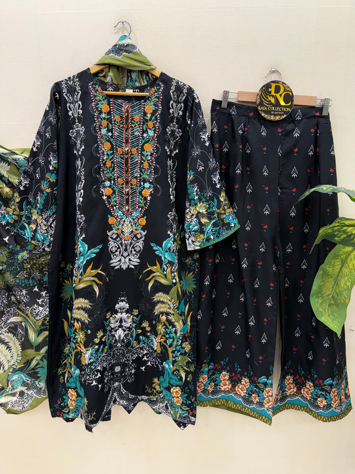 Semi cotton embroidered suits