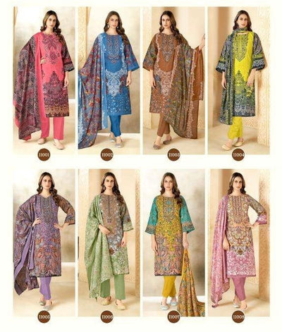 Semi Cotton embroided suit 2102