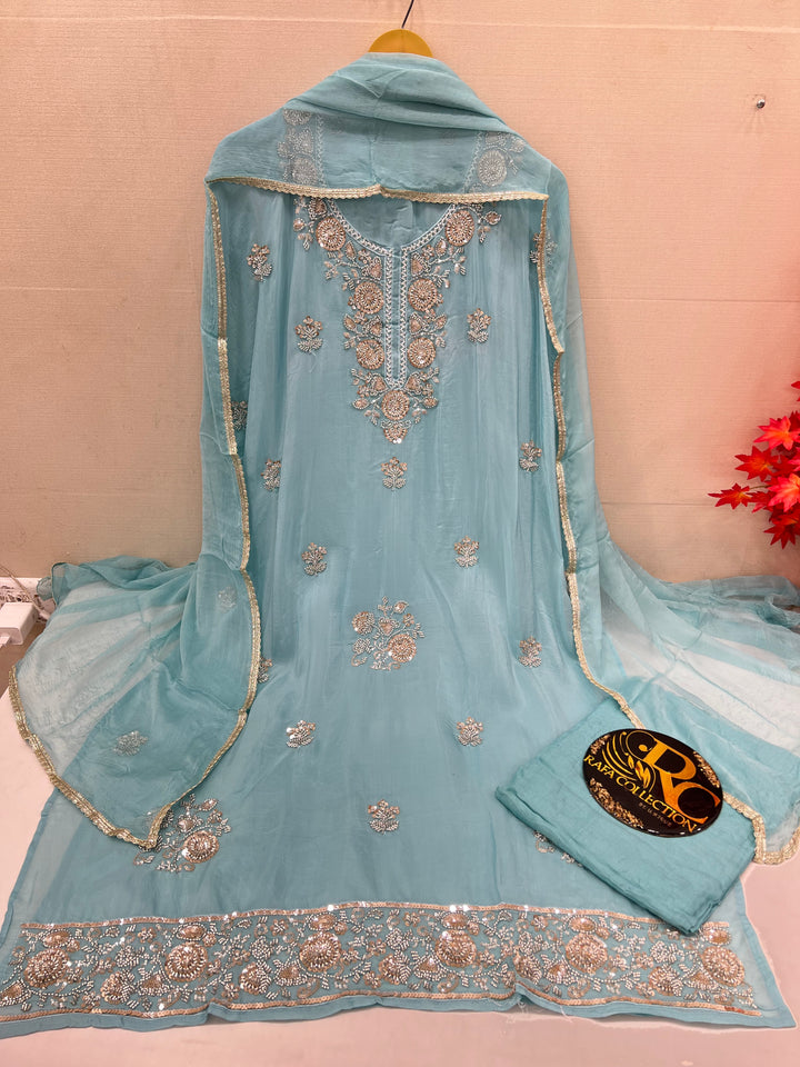 Organza unstitched suits