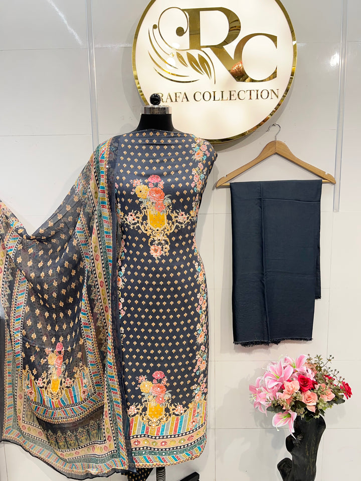 Pure Muslin Unstitched Suits 2375