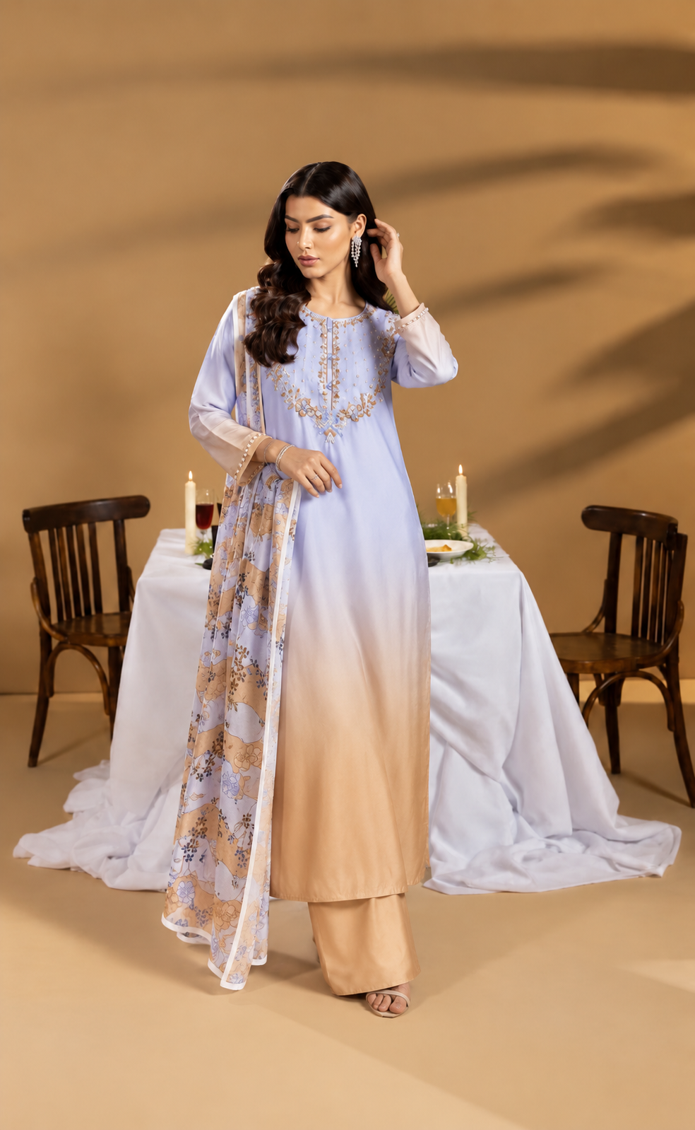 Pakistani ombre Handwork Suit