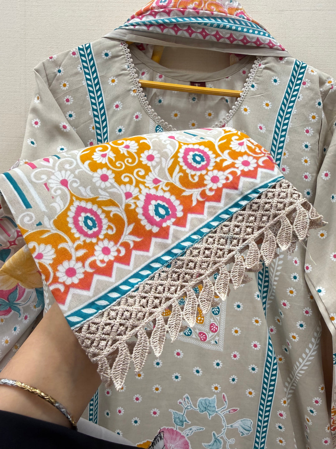 Semi cotton printed suits