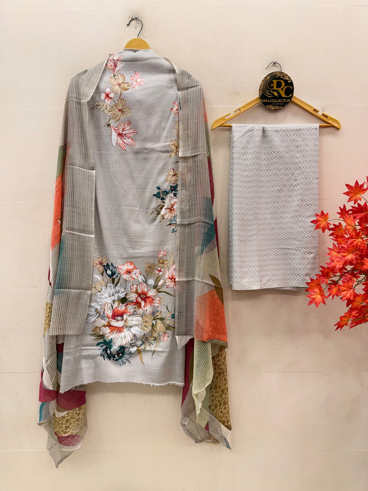 Semi Cotton Unstitched Suits