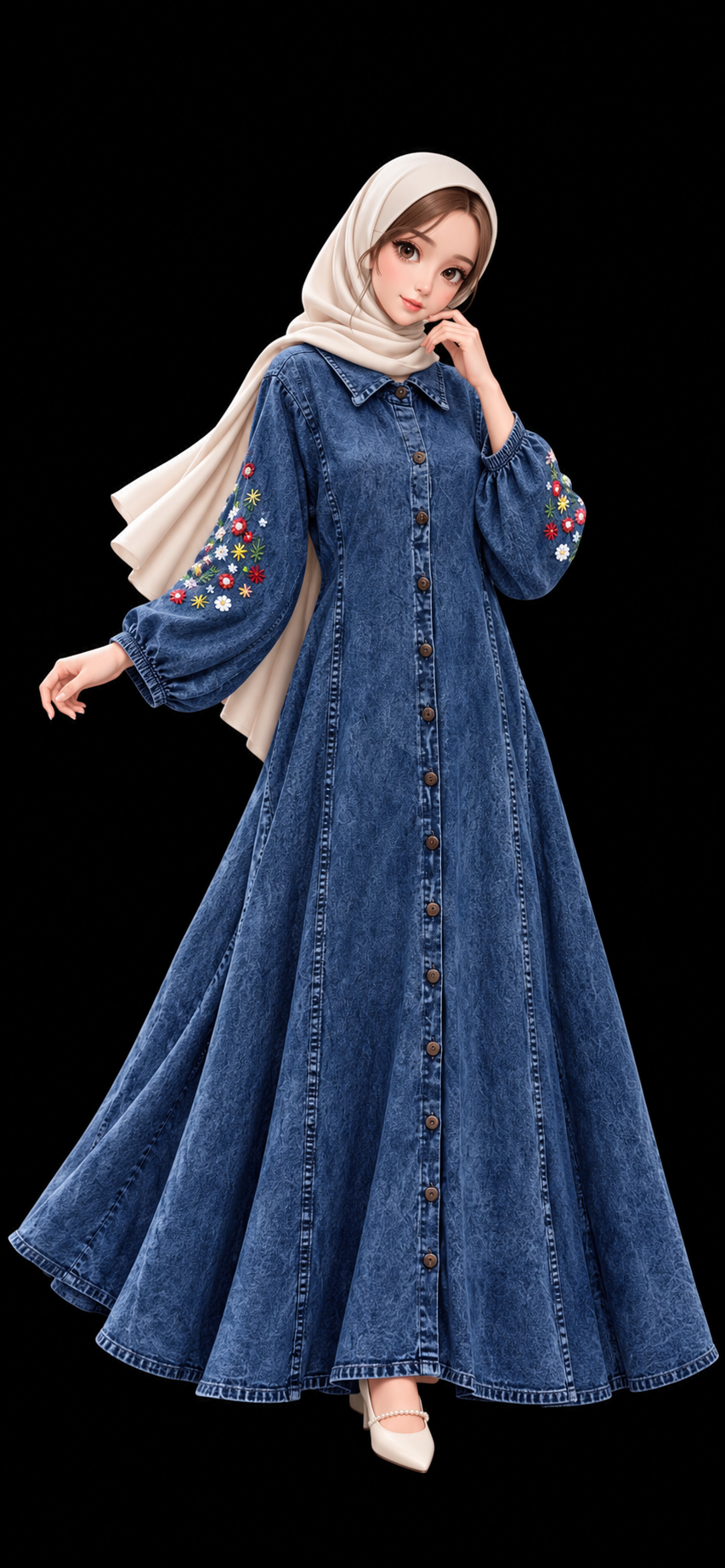 Denim Long Gown’s