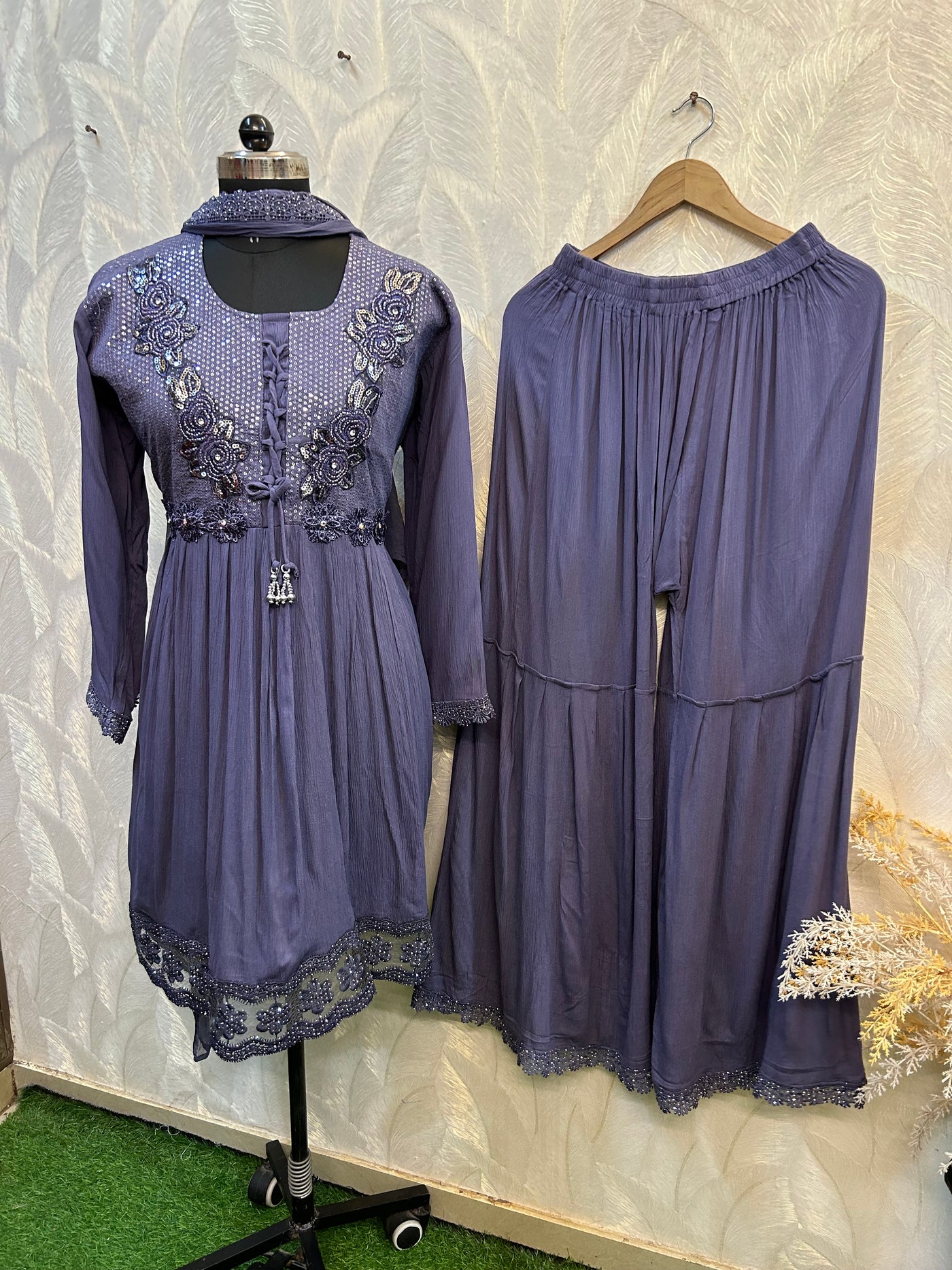 Crinkle peplum Garara Set 1155