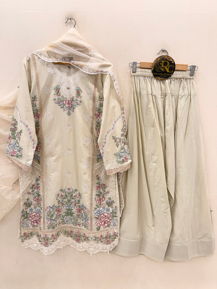 Cotton Embroidered Farshi Salwar Suits