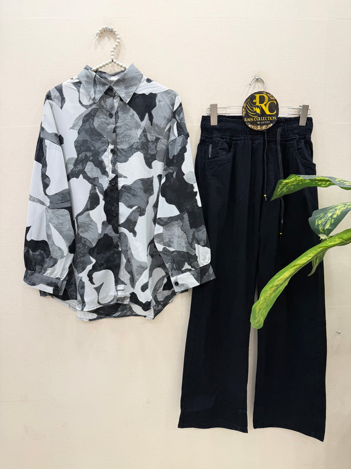 Korean denim cargo Sets