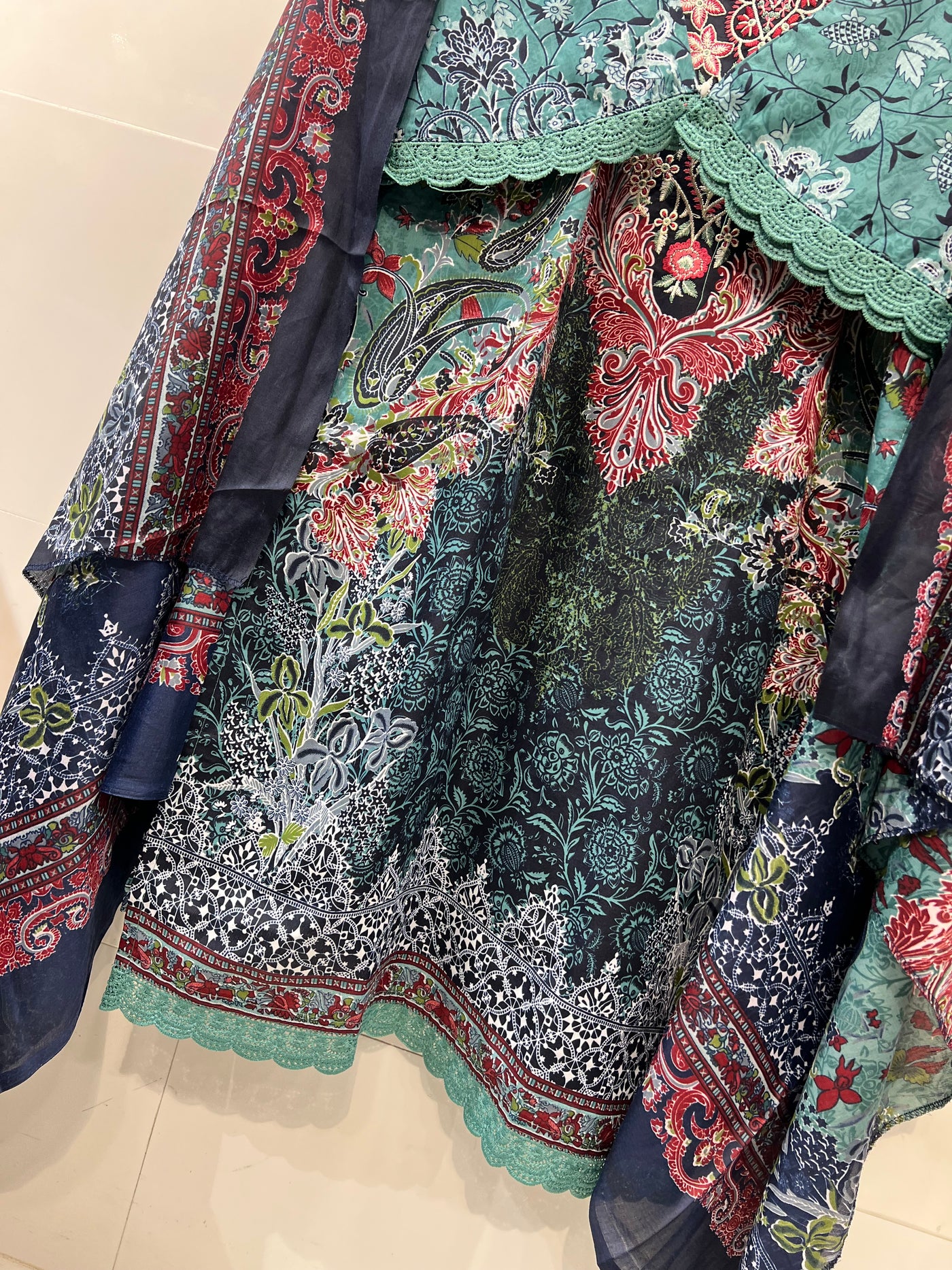 Semi cotton Embroided suits 2351