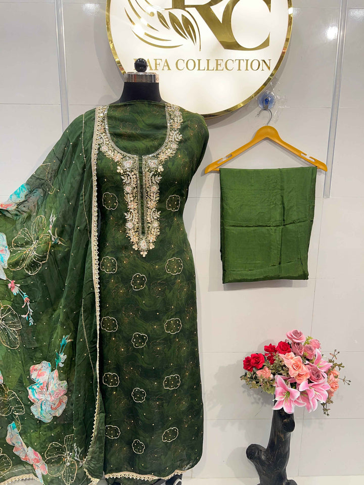 Organza handwork suits  2167