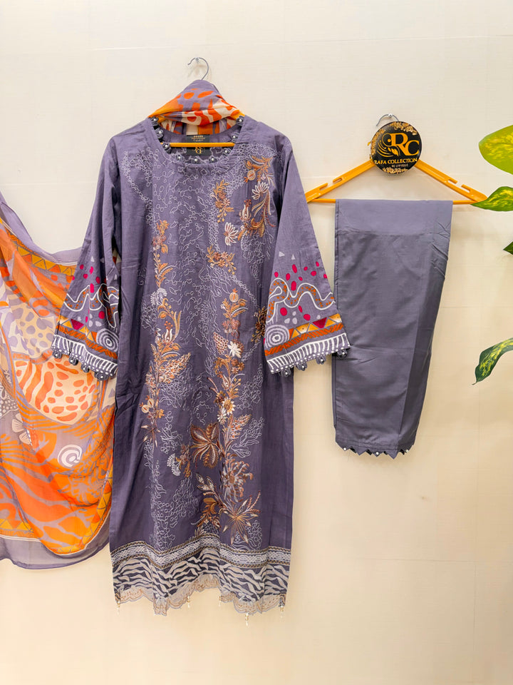 Embroided cotton Suits 2575