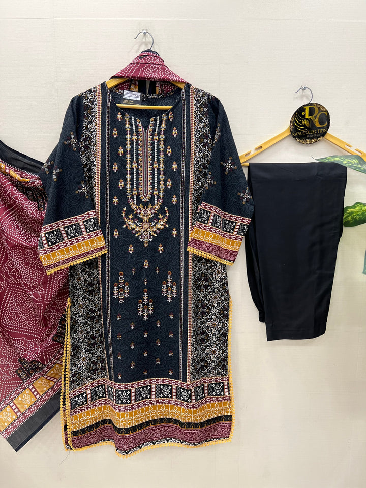 Semi Cotton embroidered suits
