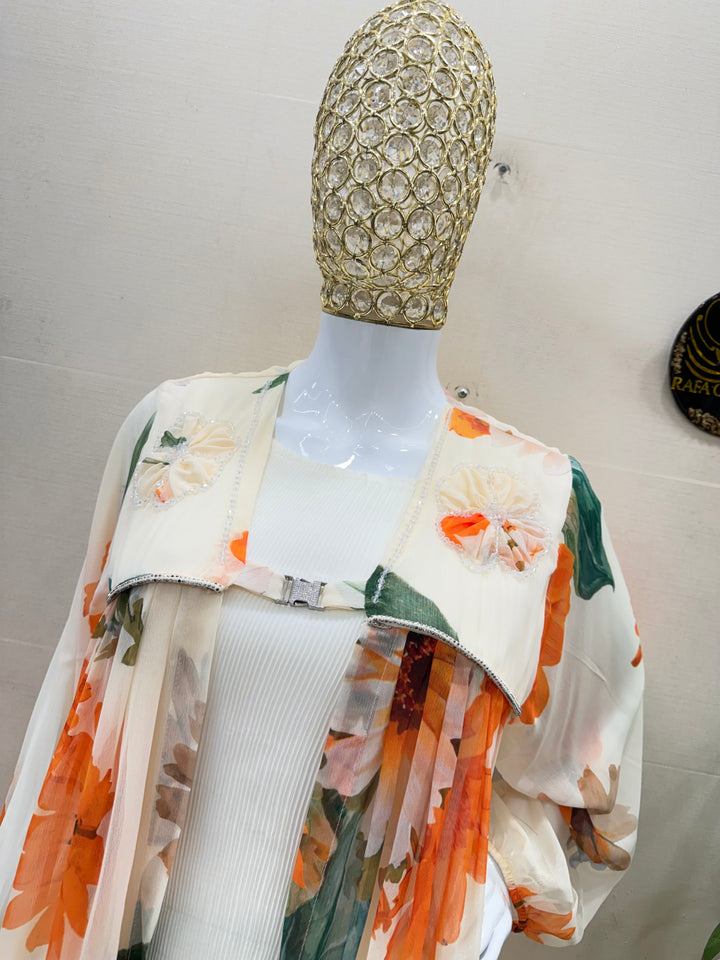 Floral shrug gowns