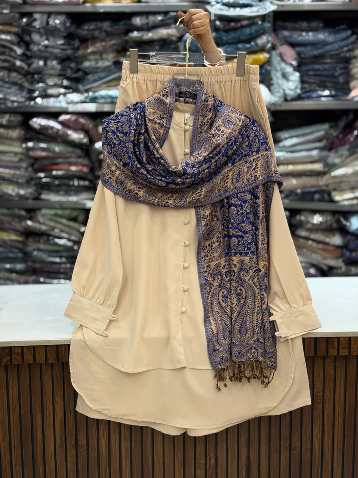 Pashmina shawl sets cream