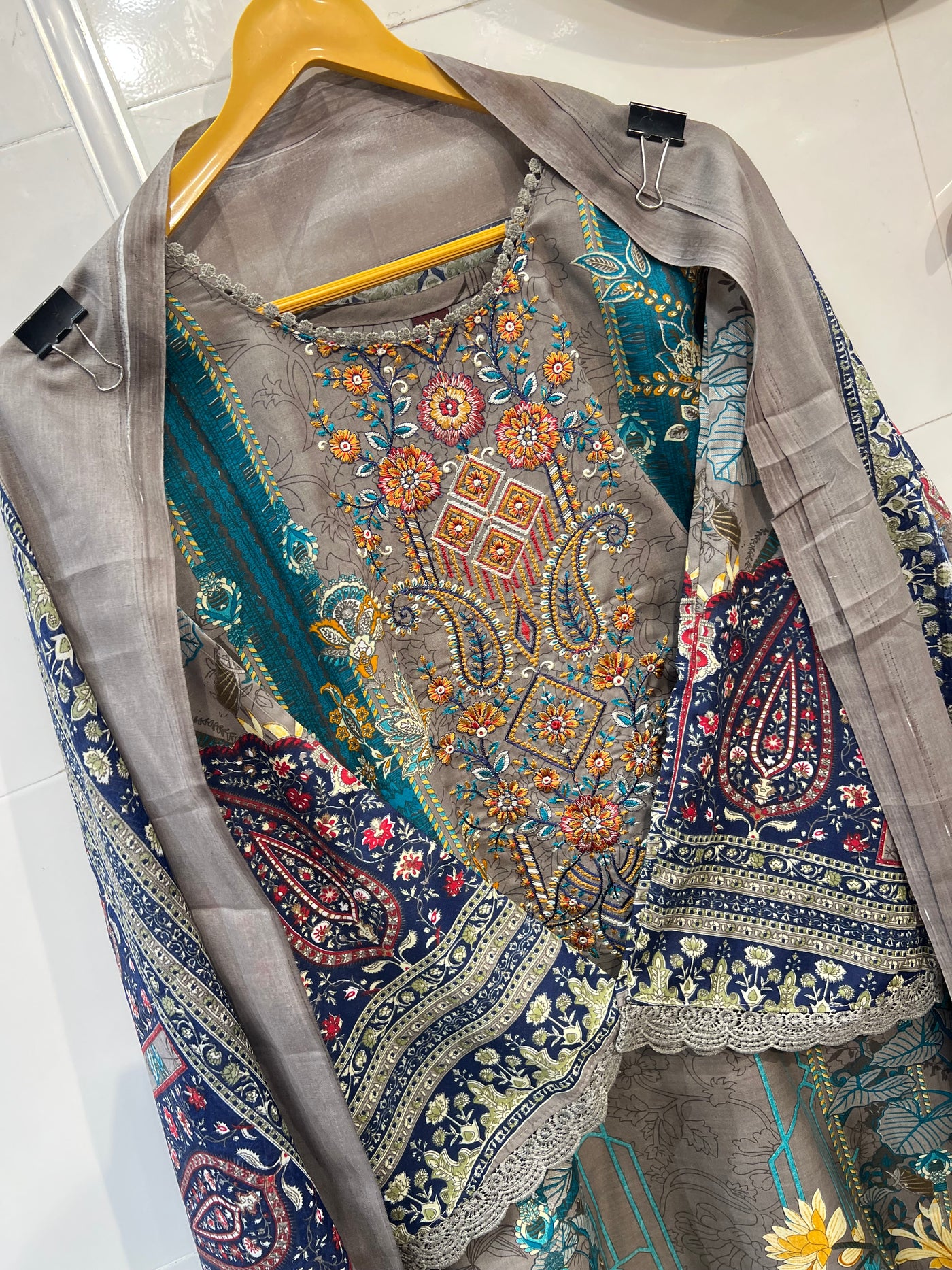 Semi cotton kurti pant suits 2150