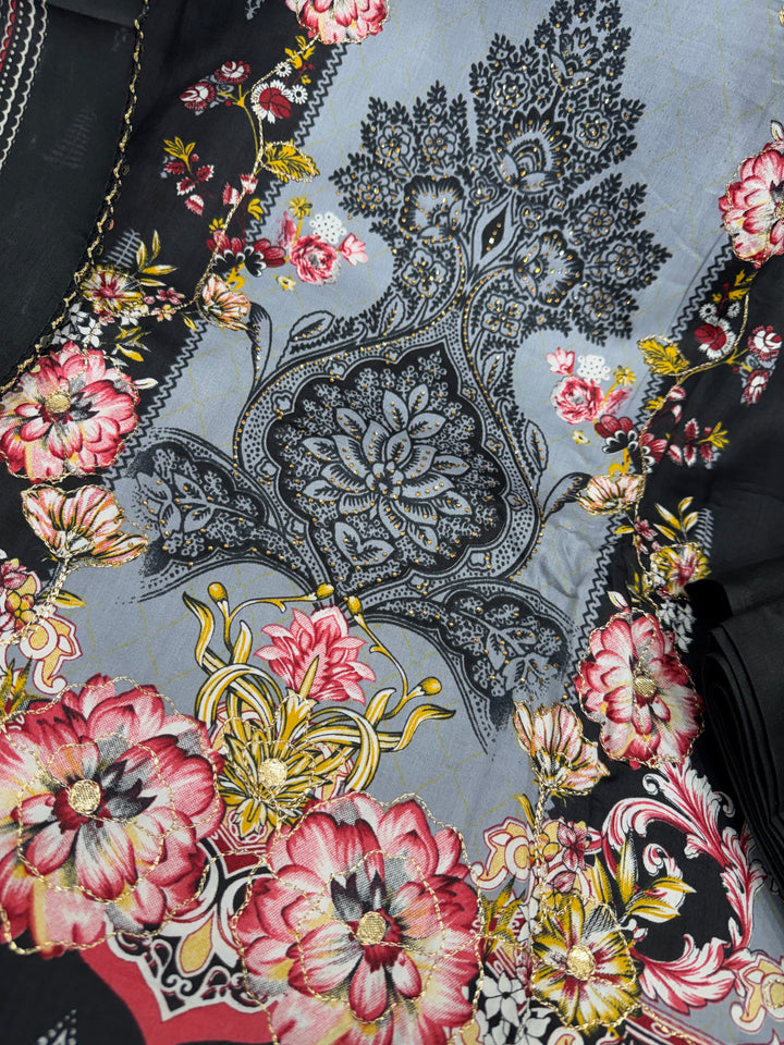 Printed unstitched suits 087