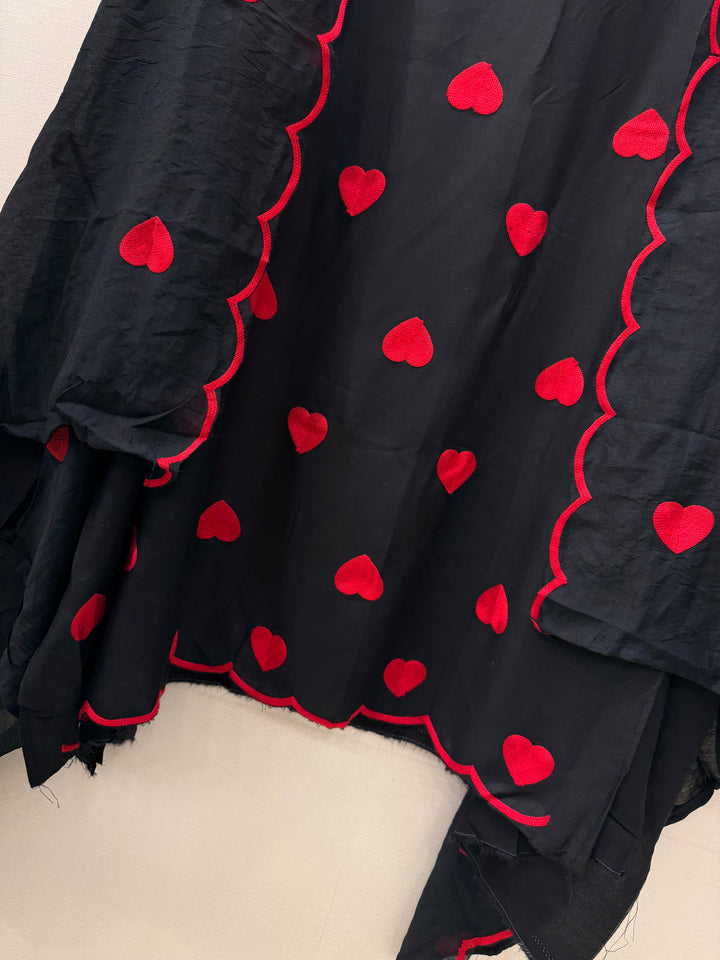 Viral heart embroidered unstitched Suits