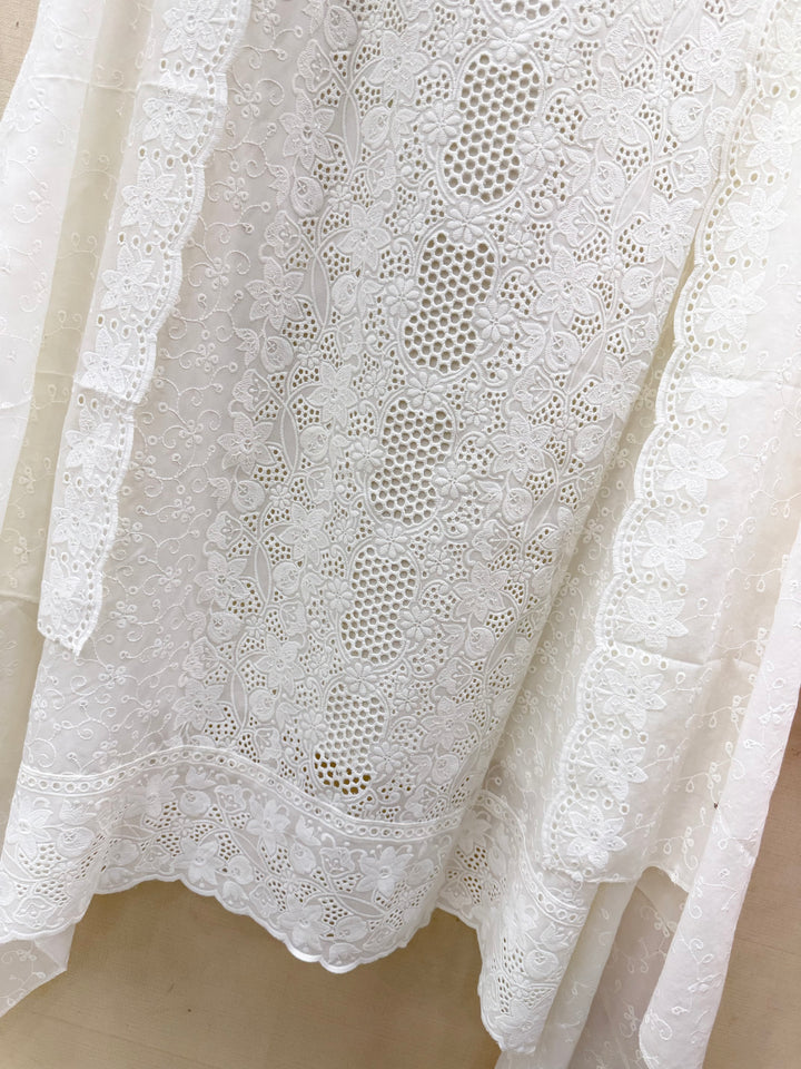 Cotton chikankari unstitched suits
