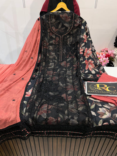 Silk cotton Handwork Suit 672801