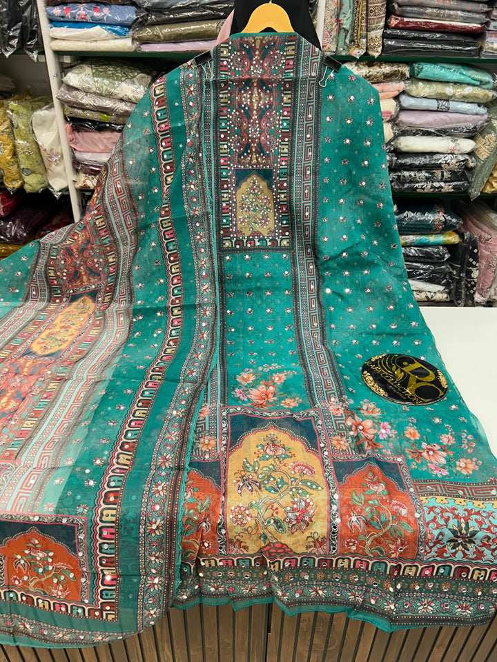Organza Mirror Work Suit