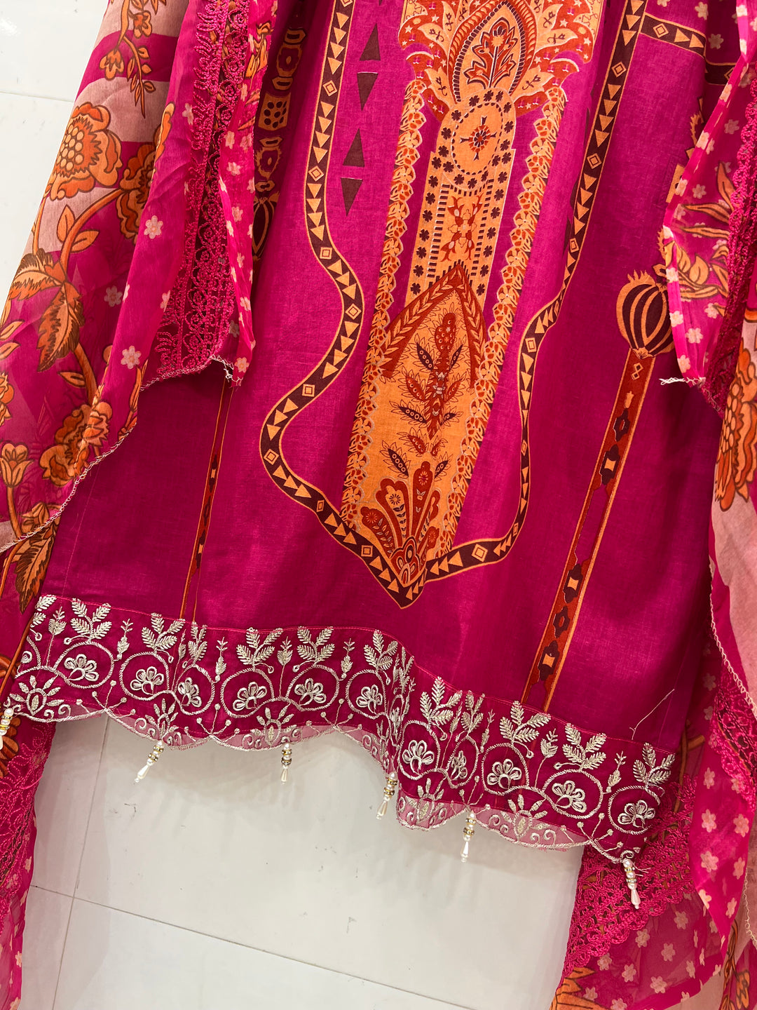 Pakistani pearl embellished suits 2660