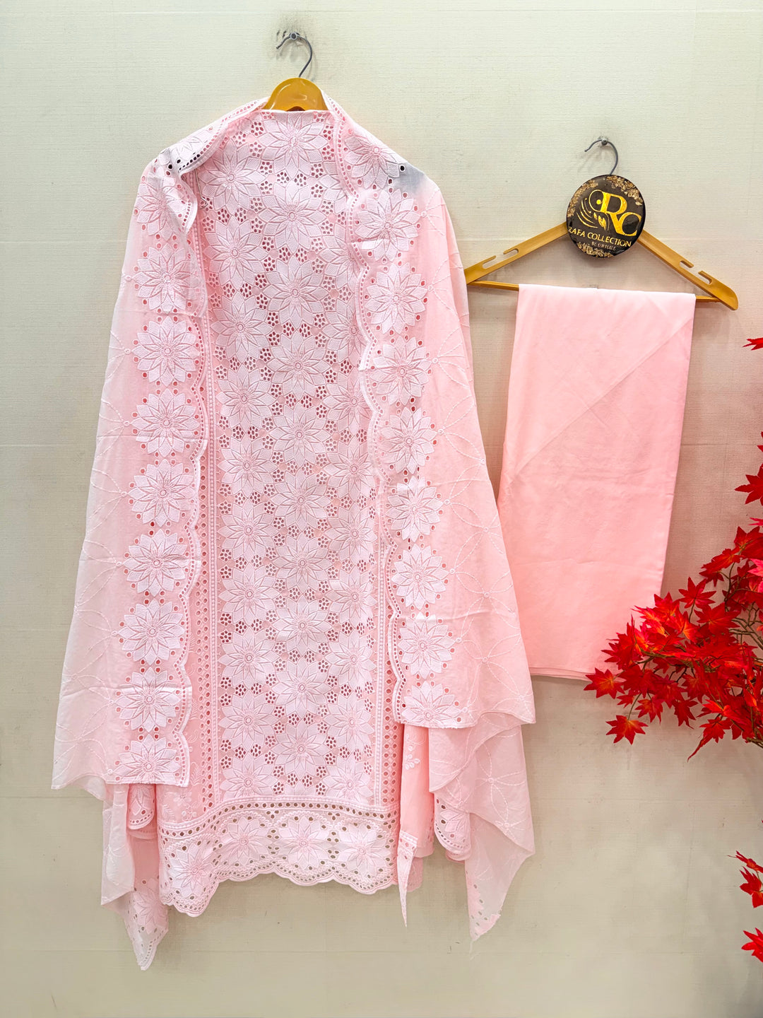Cotton chikankari unstitched suits
