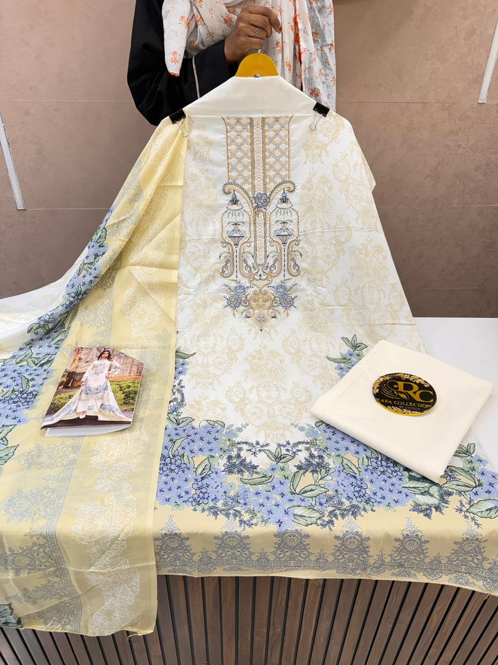 Cotton Embroidered Suit