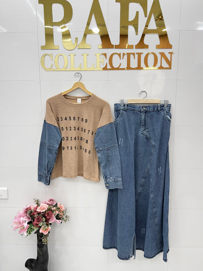 Denim skirt sets 7134