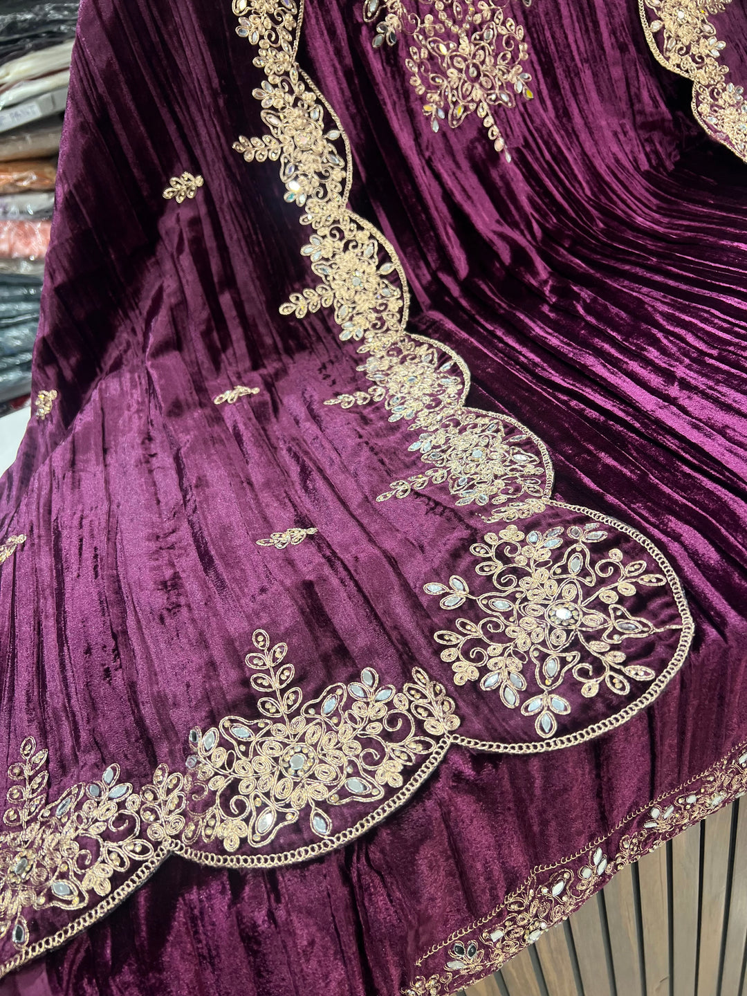 Crush Velvet unstitched suits 2903