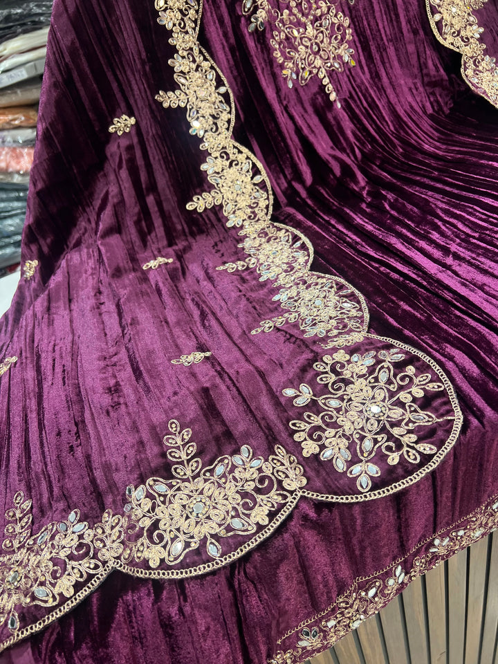 Crush Velvet unstitched suits 2903