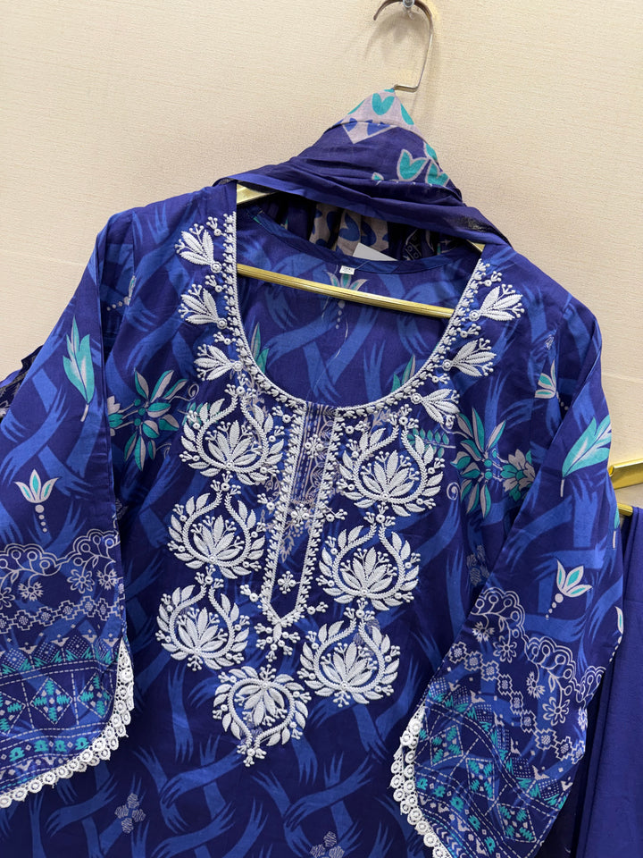 Cotton lakhnawi ready to wear suits