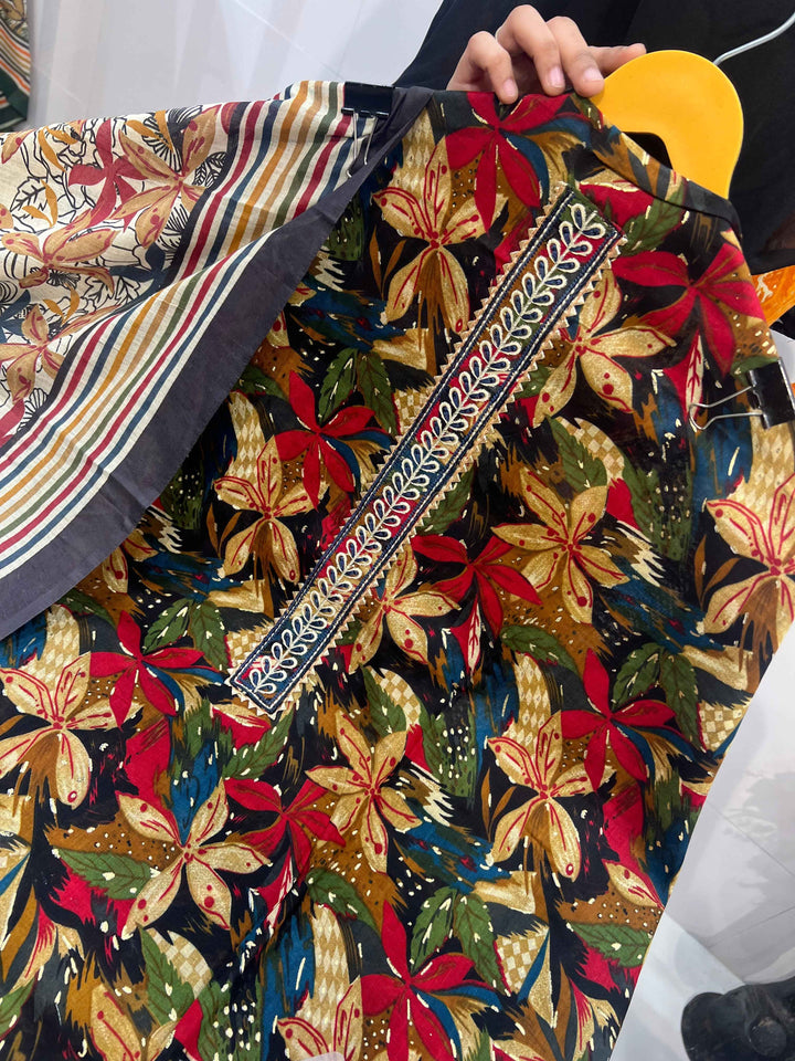 Cotton Unstitched Suit 14020