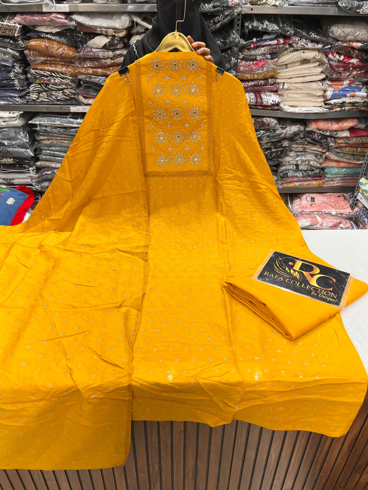 Cotton silk unstitch suits 90933