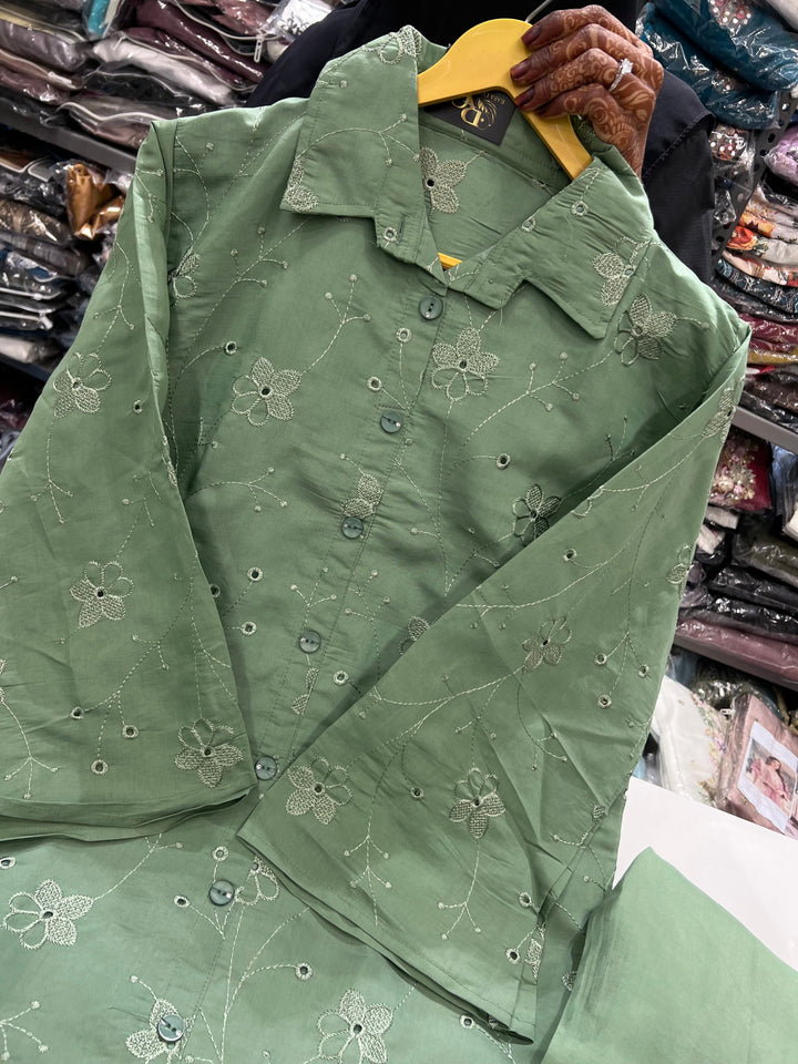 Cotton embroidered co-ord sets 3130