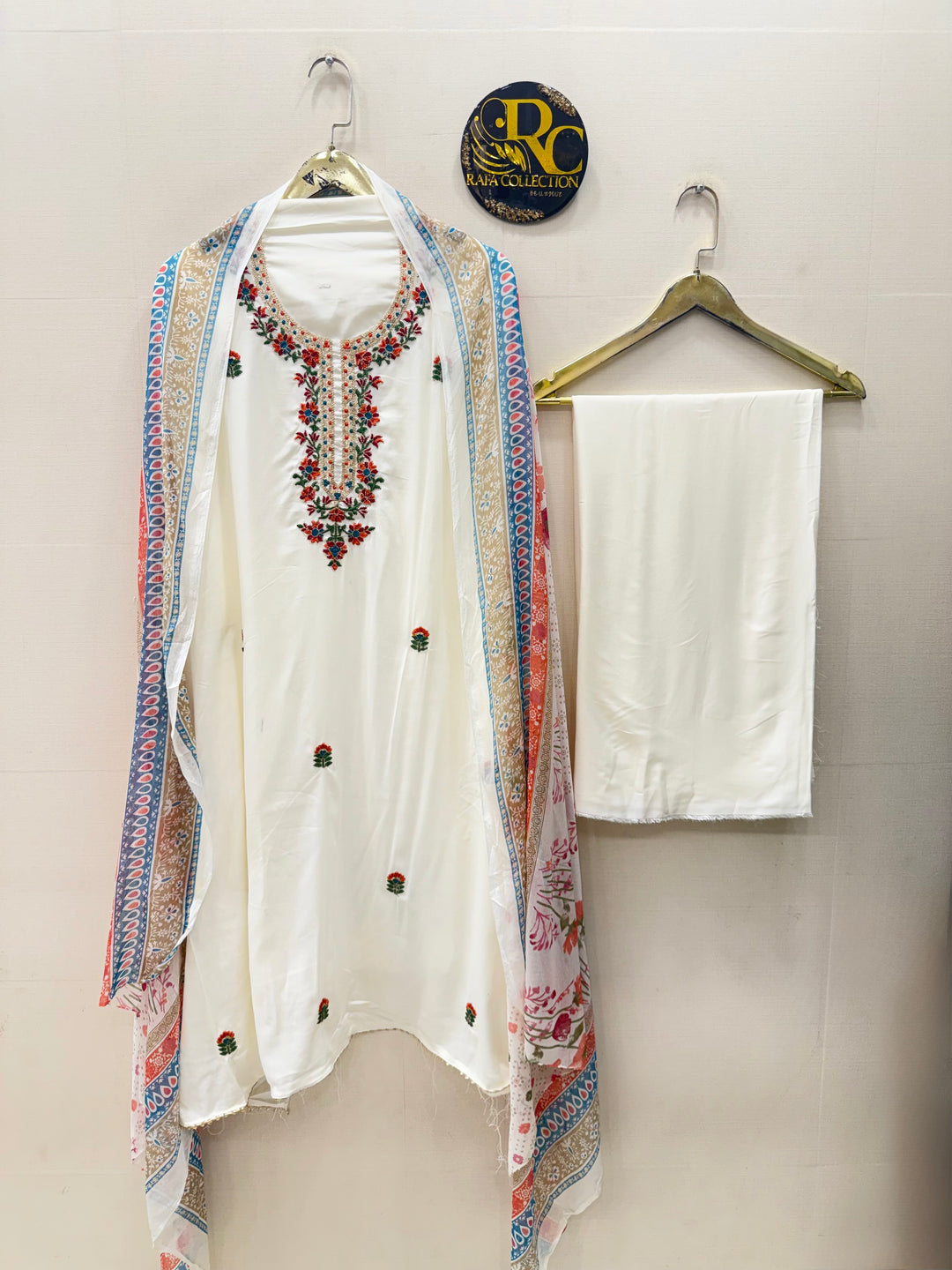 Rayon embroidered unstitched suits